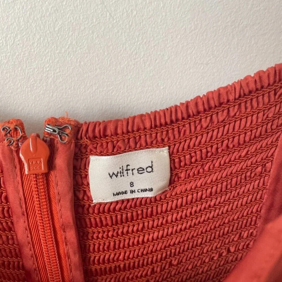 Aritzia Wilfred Skye Mini Dress Sinopia Rust Burnt Orange Red  Size 8 - Picture 9 of 11